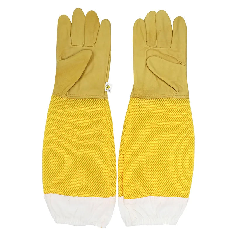 Beekeeper Gloves with Protective Sleeves - Ventilated and Professional Anti-Bee Gear for Apiculture and Beekeeping - Prevent Beehive Tools