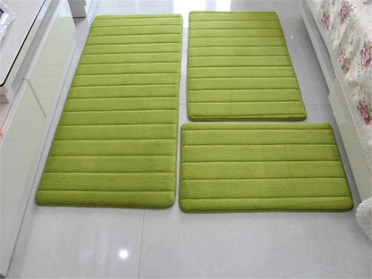 Water Absorption Anti-Slip Bath Mat Set - Bathroom, Toilet, Living Room, Bedroom Floor Carpet (1PC/3PC)