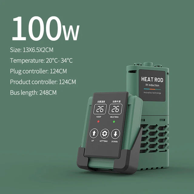 New Aquarium Submersible Heater – LCD Display, Adjustable Water Heating Rod, Auto Constant Temperature