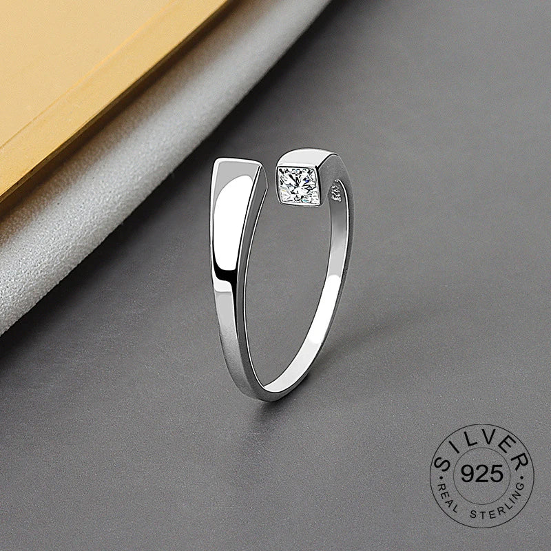 925 Sterling Silver Women’s Open Wave Ring – Irregular Wide Noodle Design Gift