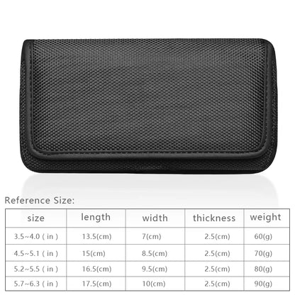 Nylon Phone Holster with Belt Clip – Waist Bag Carrying Case for iPhone 13/12/11/X/XR & Samsung Galaxy S22/S21/S20
