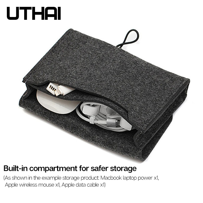 UTHAI T29 Portable Storage Bag: 2.5' HDD Case for MacBook Charger, Mouse, Power Bank, Earphone - Digital Accessories Protection