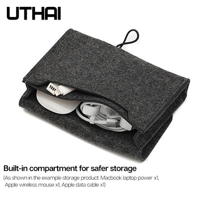 UTHAI T29 Portable Storage Bag: 2.5' HDD Case for MacBook Charger, Mouse, Power Bank, Earphone - Digital Accessories Protection