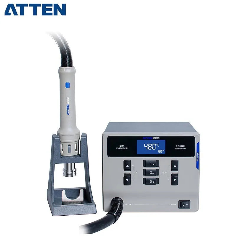 ATTEN ST-862D 1000W Hot Air Gun - Digital Display BGA Rework Station, Automatic Sleep Desoldering Repair Tool (110V/220V)