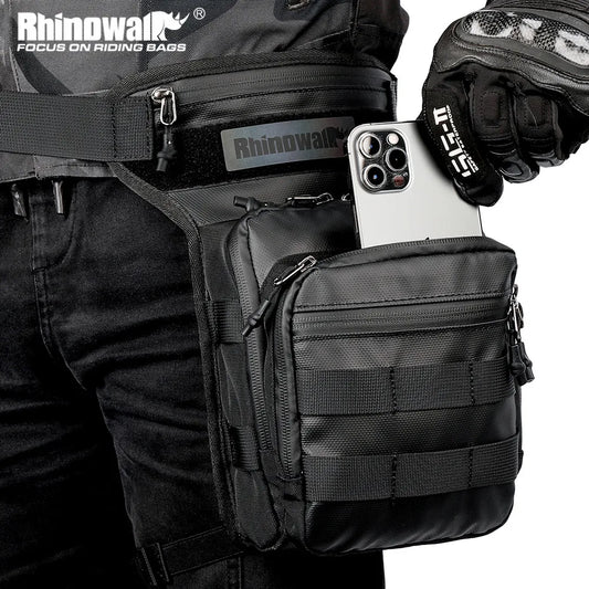 Rhinowalk 3L Motor Waist Bag – Motorcycle Waist Pack, Leg Bag, Thigh Belt, Hip Bum Fanny Pack for Cell/Mobile Phone, Travel