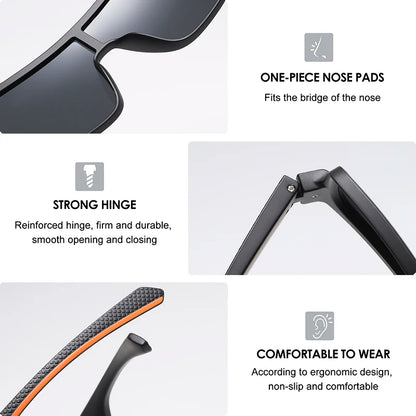 AIMISUV Polarized Oversize Square UV400 Mirror Sunglasses — Driving Shades for Men & Women