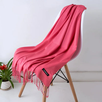 Desgine Solid Cashmere Scarf – Warm Autumn Winter Shawl Wrap with Tassels, Unisex Pashmina for Women and Men 2024