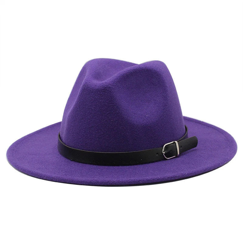 2022 Fashion Fedora Hat for Men & Women - Black Wool Blend Jazz Cap, Outdoor Casual Hat in X & XL Sizes