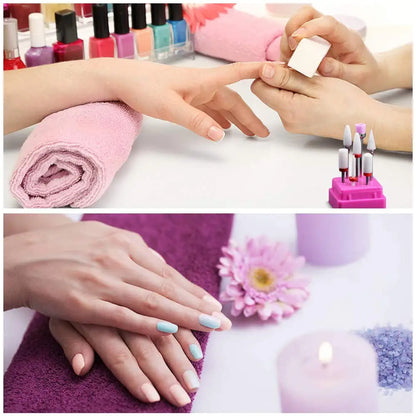 7PCS Ceramic Nail Drill Bit Set – Manicure Tools for Gel Polish, Cuticle Care with Holder