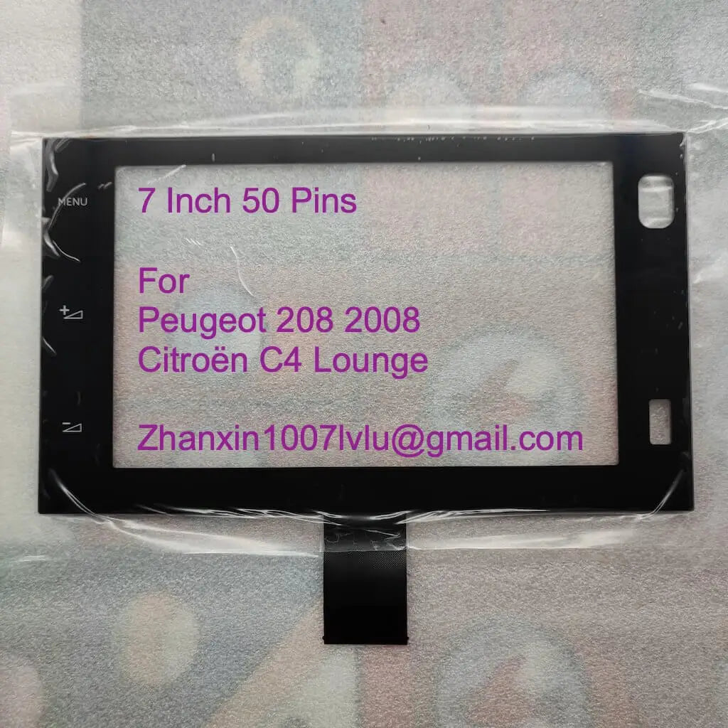7 Inch Touch Screen Digitizer - 50-Pin Black Glass Replacement for Peugeot 208/2008 & Citroën C4 Car DVD GPS Radio