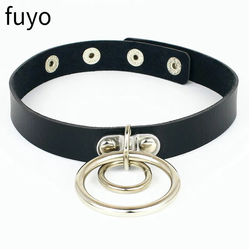 New Spike Choker Necklace – Punk Faux Leather Collar with Big Rivets, Studded Goth Style for Women & Men