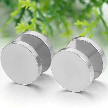 2-Piece Punk Stainless Steel Dumbbell Stud Earrings — Gothic Hip Hop Rock Style, Hypoallergenic Unisex Earrings for Men & Women