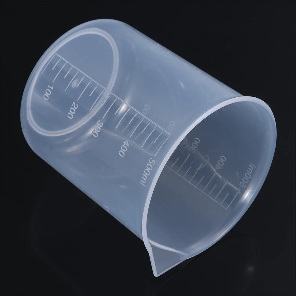 1/4PCS Plastic Measuring Cups – 50ml/150ml/250ml/500ml Graduated Beaker Set for Lab, Kitchen & Baking Measurement Tools