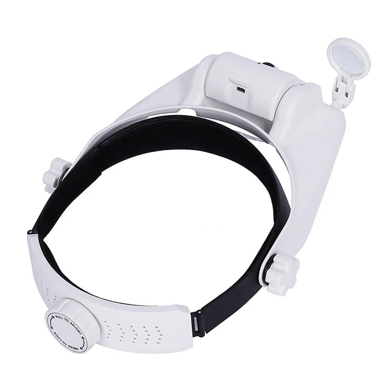 USB Rechargeable Magnifying Glasses Loupe with LED – Watchmaker Repair Tool Headband Magnifier (1.5x-3.5x)