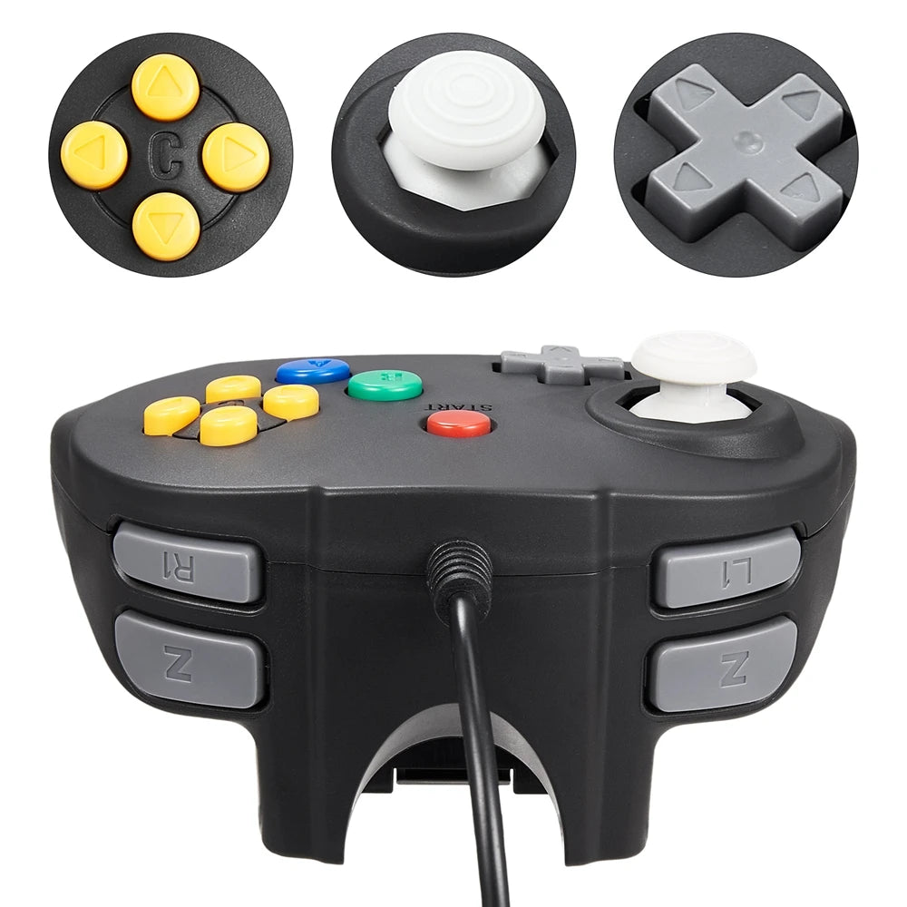 [New Version] 2-Pack N64 Mini Gamepad – Plug & Play Joystick for Nintendo 64 Console (Japan Design)