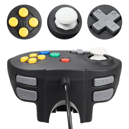[New Version] 2-Pack N64 Mini Gamepad – Plug & Play Joystick for Nintendo 64 Console (Japan Design)