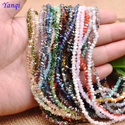 Yanqi Triangle Crystal Beads - 38 Colors 4mm Loose Glass Beads for DIY Jewelry Making Earrings Necklace Crafts