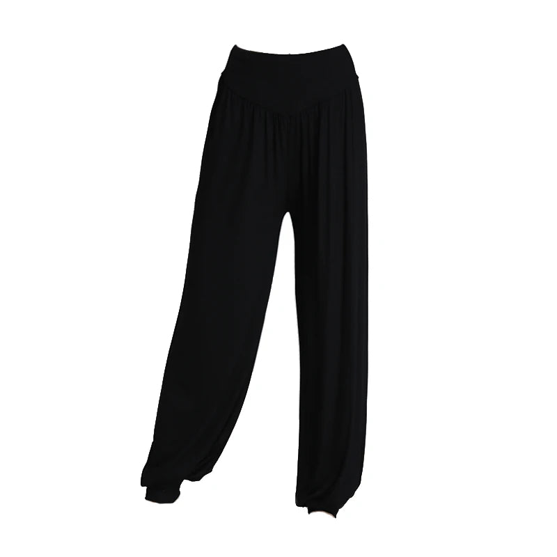 Women's Modal Dance Pants – Loose-Fit Wide-Legged Leotards for Latin & Yoga Practice, Soft Home Trousers N24