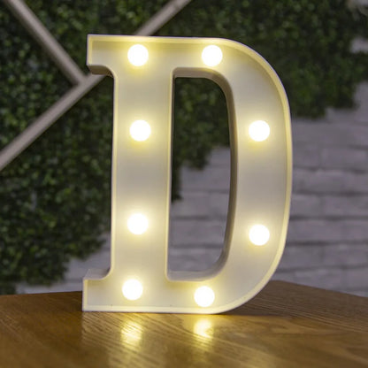 Alphabet & Number LED Lamp Night Light – Warm Battery-Powered Luminous Letter Light for Home, Wedding, Birthday & Party Decoration