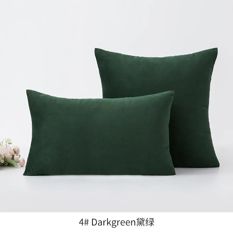 Inyahome Soft Velvet Cushion Cover - Pink Grey Beige Green Decorative Pillowcase For Bedroom Sofa 30x50cm 45x45cm