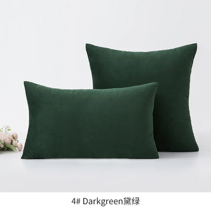 Inyahome Soft Velvet Cushion Cover - Pink Grey Beige Green Decorative Pillowcase For Bedroom Sofa 30x50cm 45x45cm