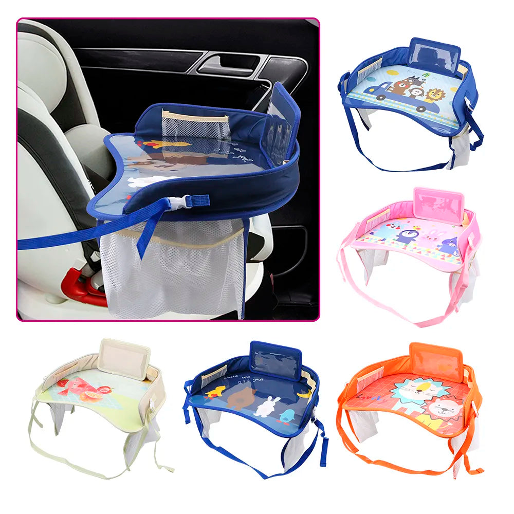 Cartoon Car Tray Table for Children - Mini Oxford Cloth Waterproof Safety Seat Fence, Universal SUV MPV Auto Accessory