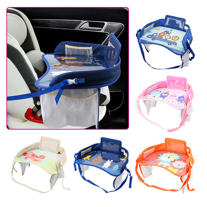 Cartoon Car Tray Table for Children - Mini Oxford Cloth Waterproof Safety Seat Fence, Universal SUV MPV Auto Accessory