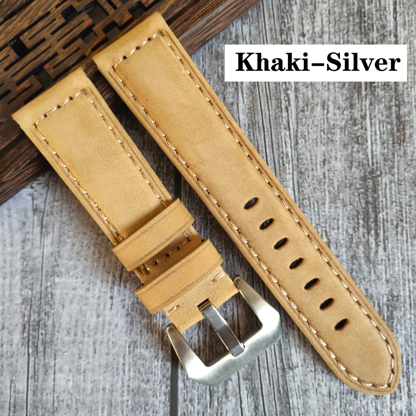 Genuine Leather Watch Band for Panerai Luminor & Radiomir – 18mm-24mm High-Quality Strap with Stainless Steel Buckle