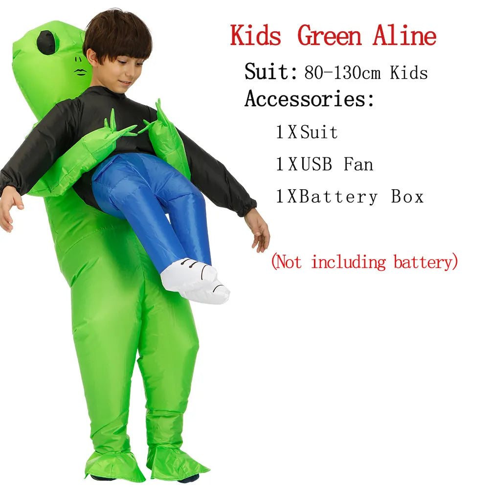 ET Alien Inflatable Costume: Scary Green Monster Cosplay Suit for Adult Party Festival Stage - Unique Inflatable Alien Outfit