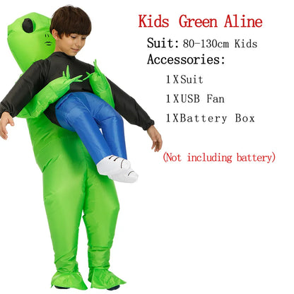 ET Alien Inflatable Costume: Scary Green Monster Cosplay Suit for Adult Party Festival Stage - Unique Inflatable Alien Outfit