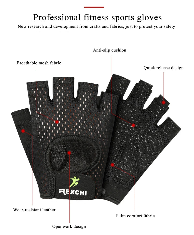 Gym Fitness Gloves – Half Finger Weight Lifting & Training Gloves for Men & Women, Workout Hand Protection
