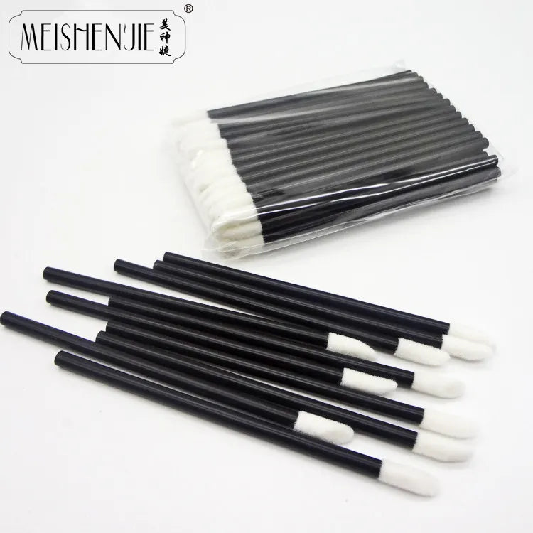 Disposable Lip and Eyelash Brush Set - 50 Pcs Mascara Applicators, Lipstick Wands, and Make-up Brushes for Cosmetic Beauty Tools