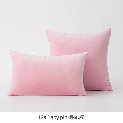 Inyahome Soft Velvet Cushion Cover - Pink Grey Beige Green Decorative Pillowcase For Bedroom Sofa 30x50cm 45x45cm