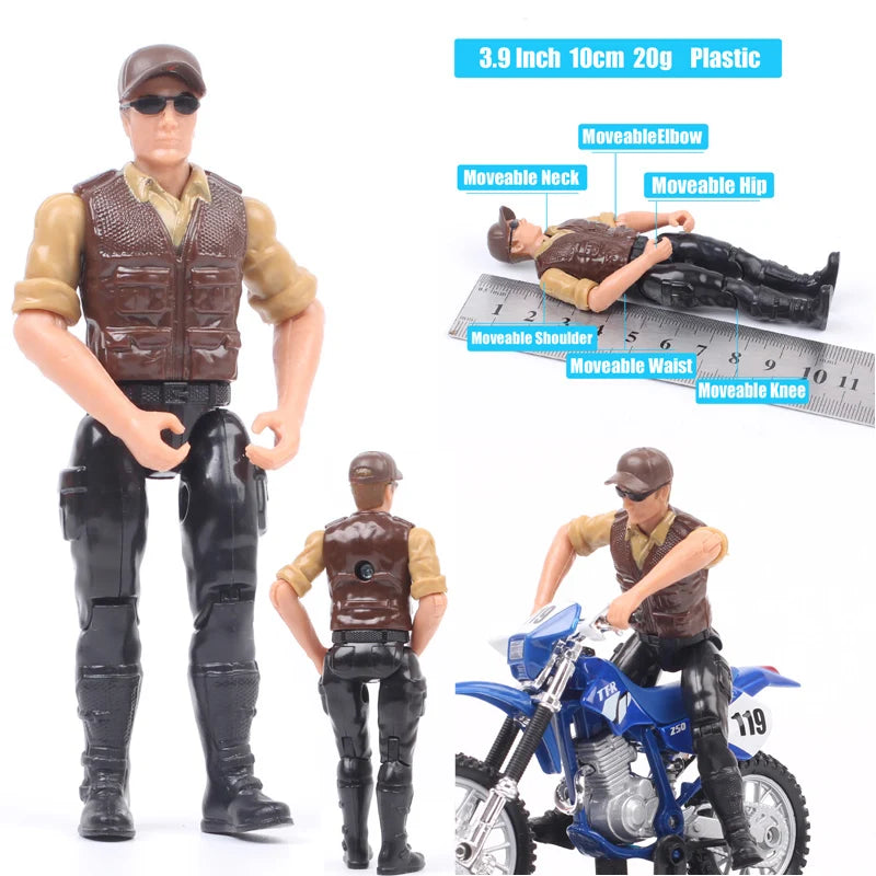 1/18 Scale 3.75" Motorcycle Racer Action Figure – Villopoto #5, Dungey #199, Pastrana Bike Model Collectible Toy