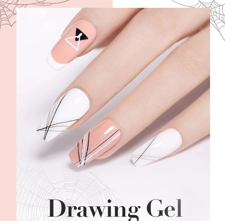 BORN PRETTY Spider Wire Gel Nail Polish 5ml - Flower Drawing & Creative Point-to-Line Nail Art Gel Varnish