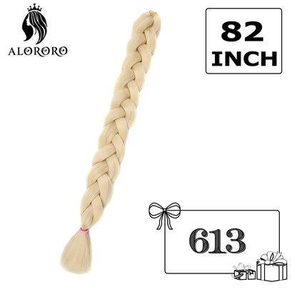 82-Inch Synthetic Braiding Hair Extensions – Jumbo Crochet Box Twist Braids in Green, Red, Pink & Yellow, Pure Color Wholesale