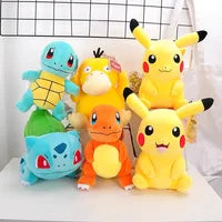 Pokemon Plush Toys Collection — Pikachu, Squirtle, Charmander, Bulbasaur, Charizard, Gengar & Mewtwo Stuffed Dolls for Kids Gifts