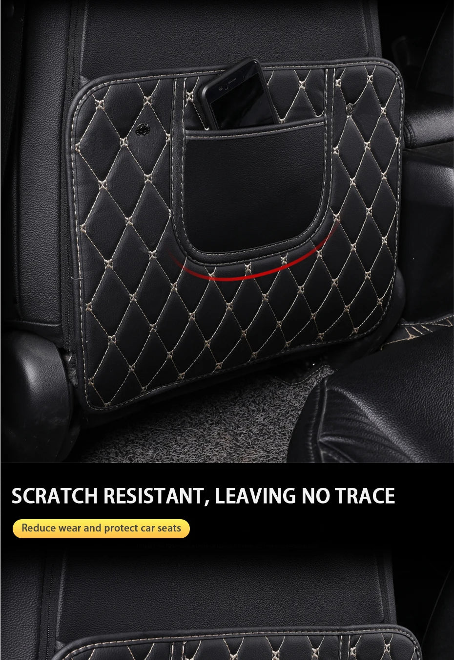 PU Leather Car Seat Back Protector – Anti-Kick Pad for Kids, Child Kick & Dirt Protection, Auto Accessories
