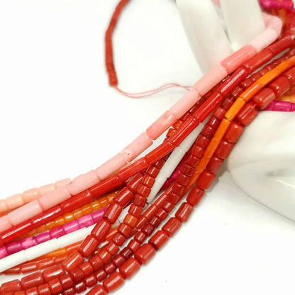 Natural Cylindrical Coral Beads – Irregular Loose Jewelry Making Beads for DIY Bracelets, Necklaces & Charm Accessories