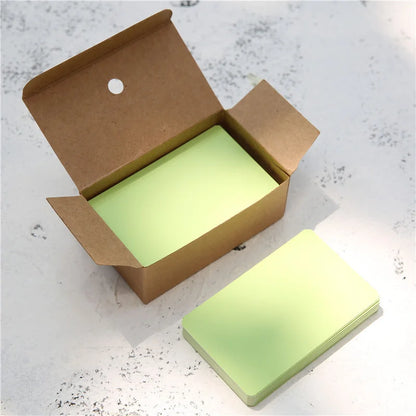 100pcs Kraft Paper Cards – Blank Color Business Cards, Message & Thank You Cards, Writing Labels, Bookmarks & Learning Cards