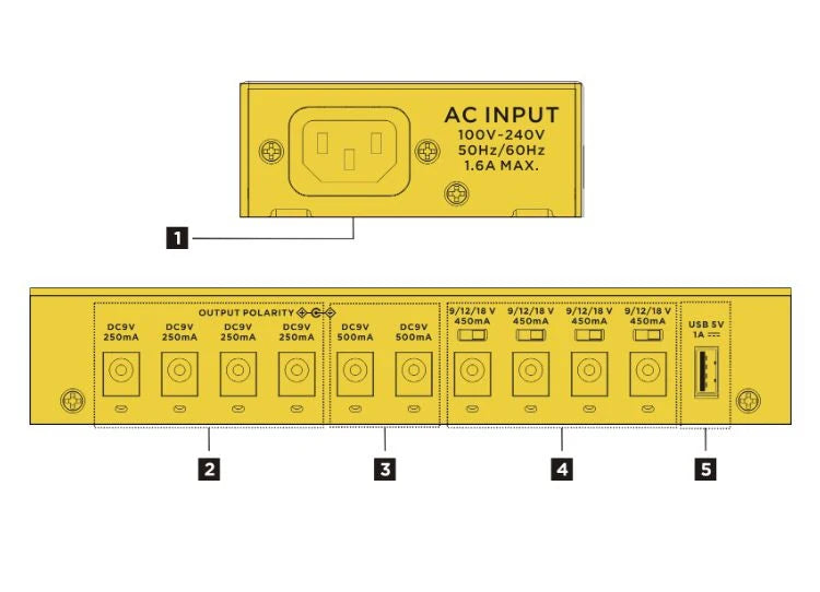 VITOOS AD10S-SV4 Effect Pedal Power Supply - Fully Isolated with Noise Reduction & High Power for Digital Effectors
