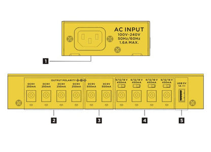 VITOOS AD10S-SV4 Effect Pedal Power Supply - Fully Isolated with Noise Reduction & High Power for Digital Effectors