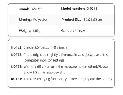 OZUKO Multifunction Men’s Travel Bag – Large Capacity Waterproof Suit Luggage Duffel with Shoe Pocket