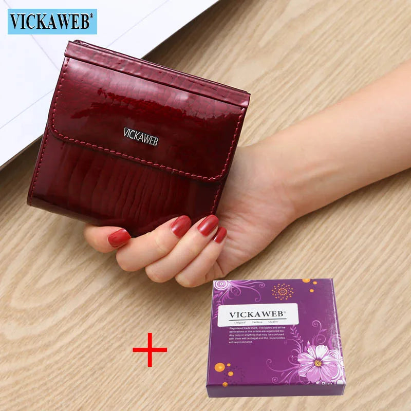 VICKAWEB Mini Women’s Wallet — Genuine Leather Alligator Hasp Short Purse, Fashion Small Wallet for Women 209