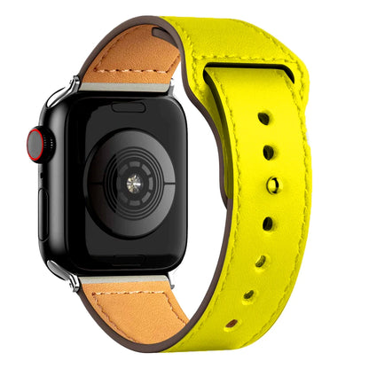 Leather Band for Apple Watch Ultra 2 – Compatible 49mm/45mm/44mm/41mm/40mm/38mm, Wrist Bracelet Strap for iWatch Series 3–9, SE, 4, 5, 6, 7, 8 & 9