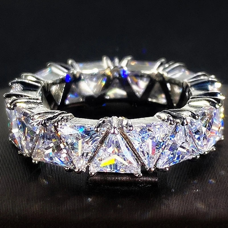 925 Sterling Silver Eternity Band Ring - CZ Diamond Promise Engagement Wedding Jewelry for Women & Men
