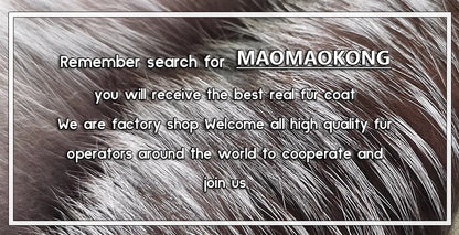 2025 Maomaokong Women’s Real Fur Coat – Natural Raccoon & Fox Fur Jacket with Hood, Warm Winter Outerwear