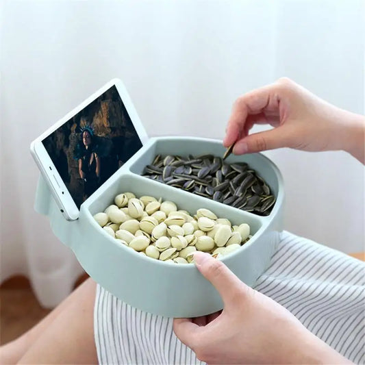 Creative Shape Lazy Snack Bowl - Plastic Double Layers Snack Storage Box, Lazy Fruit Plate, Multi-Purpose Food Bowl