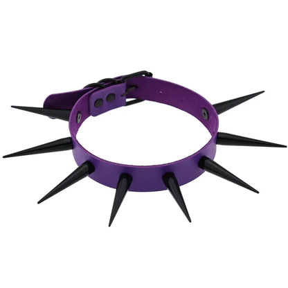 Big Long Spiked Choker Collar – Cool Punk Necklace for Women & Men, Metal Rave Festival Goth Jewelry