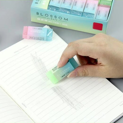 Soft Flexible Cube Colored Pencil Erasers (P82F) – Cute Durable Rubber Erasers for School Kids, Art & Writing Use
